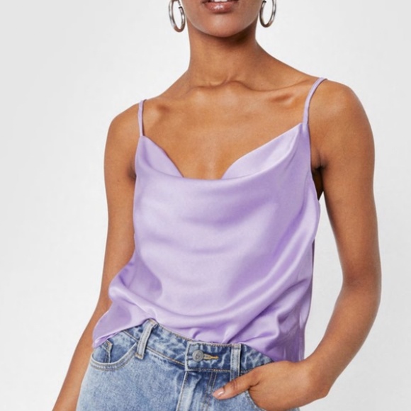 Nasty Gal Tops - Nasty Gal Cowl Neck Satin Cami